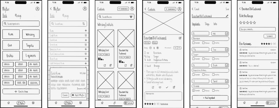 Bar Tonic Wireframes