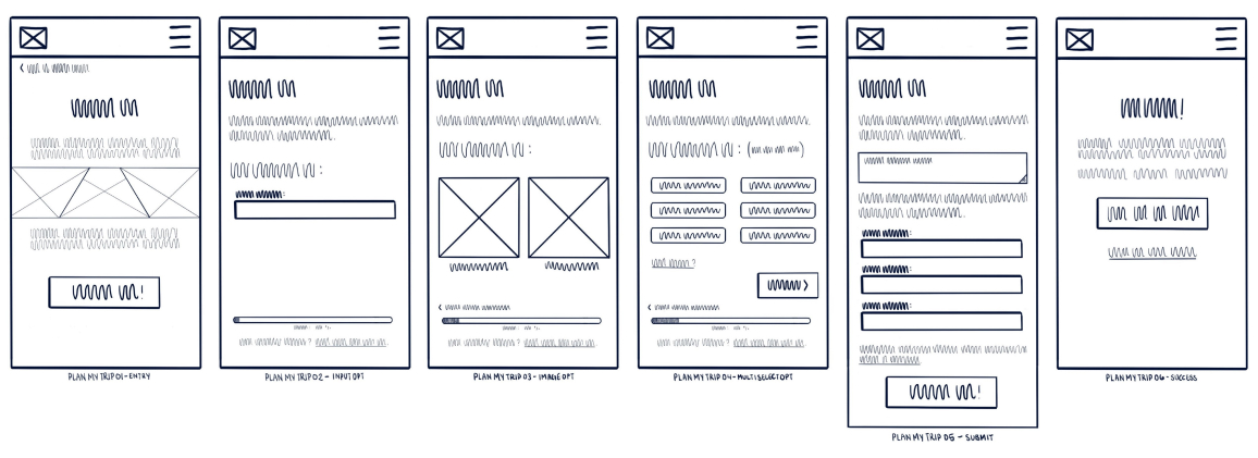 Wireframes of lesson completion and flashcard deck