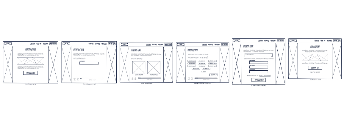 Wireframes of lesson completion and flashcard deck